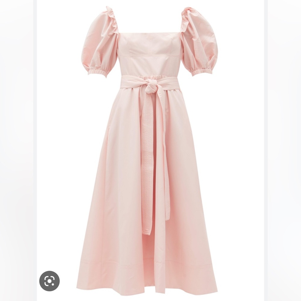NWT Self Portrait pink taffeta puff sleeve midi dress